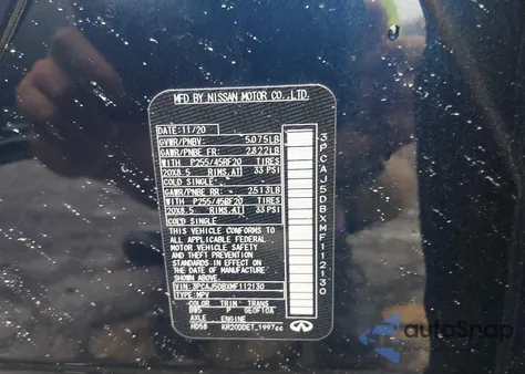 2021 Infiniti Qx50 Autograph Awd из США, поврежденный, VIN 3PCAJ5DBXMF112130